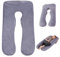 LNGJIN Federa a forma di U per cuscino di gravidanza, 140 x 80 cm, lavabile in lavatrice, federa a forma di U, colore grigio