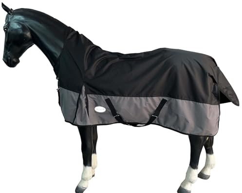 Outdoor Winterdecke Turnout 100% Wasserdicht 600D Regendecke - Schwarz/Grau 165cm