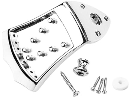 SHOWERORO String Bridge Mandolin Tailpiece Metal Upgrade for String Instrument Hardware Wave Tail Design for Professional Mandolin Sound Improvement Easy Install Part