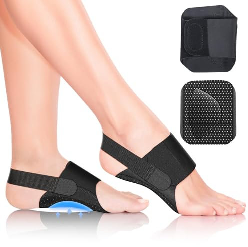 LILELIG Plantarfasziitis Bandage,Verstellbare Fußbandage Mittelfuß,Fußgewölbe Stütze,Kompressions Gepolsterte Bandagen,für Flache Fuß Fallen Bogen Schmerzlinderung(Schwarz)