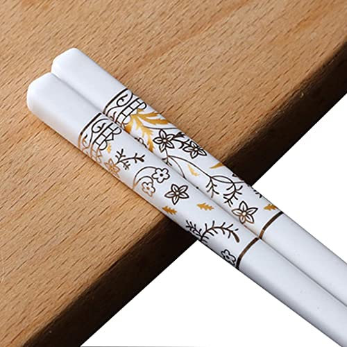 CSSQCSSUANB Palillos, Palillos Chinos 5 Pair Porcelain Chopsticks Gift Set Japanese Sushi Reusable Chopsticks Luxury Premium Chinese Chopsticks Bone China Non-Slip Dishwasher Safe Chopsticks B,E(B)