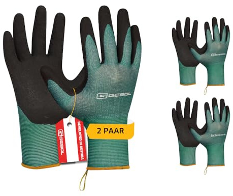 Gebol Mentha Gartenhandschuhe, 2 Paar, Gr. 8/M, atmungsaktiv, Kinder, EN388 | Für Beet, Rosen & Pflanzarbeiten, schützt vor Dornen & Erde, feines Tastgefühl, angenehme Passform, leicht zu reinigen