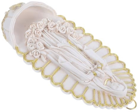 Yardenfun Bénitier de Lourdes : Décoration d'entrée en résine pour la première communion - Ornement sacré à suspendre pour souvenir religieux, de prière mural