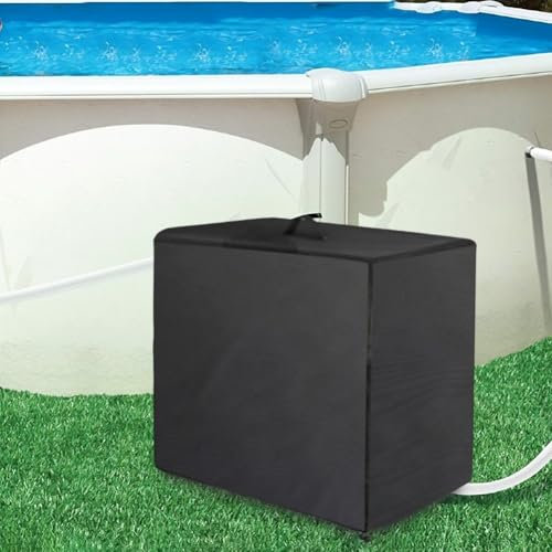 Cubierta de bomba de piscina, cubierta impermeable para bomba de filtro de arena para piscina, con cordón ajustable, para bomba de filtro de arena de piscina (64 x 61 x 71 cm)