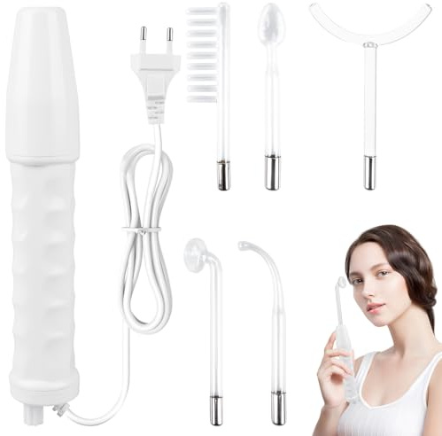 Hochfrequenzstab Gesicht, Hochfrequenz Gesichtsmaschine, High Frequency Wand mit 5 Sonden, Tragbares Hochfrequenz Gerät Gesicht Gesichtsmassagegerät Hautstraffung für Hautpflege-System