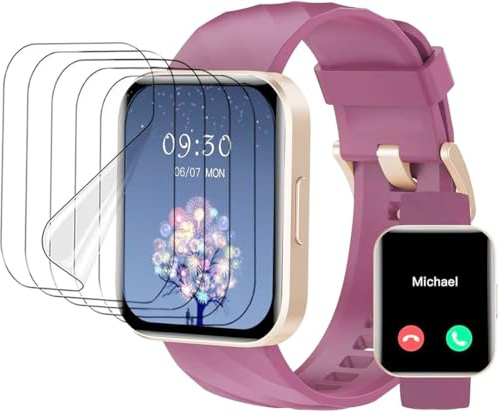 CUFEREDU 6pcs TPU Film per RUIMEN D1 1.85“ | Orologio intelligente, Film idrogel gel, Morbido, HD trasparente, Protezione Schermo, Sensibili al tatto, Auto-guarigione