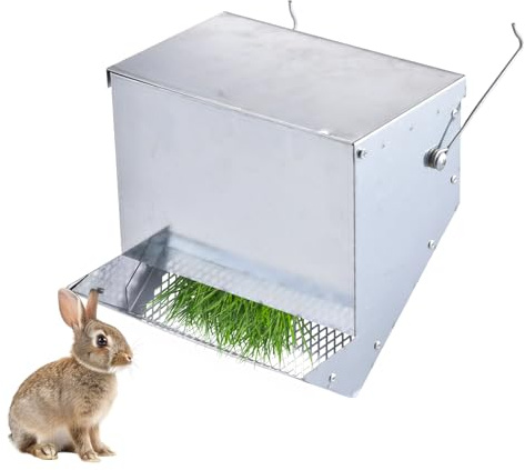 Shaersu Kaninchen Futter Spender | Automatischer Fressnapf mit Deckel,Kaninchen Futter Napf - für die Tierpflege im Innen- und Außenbereich für Kleintiere, Vögel, Hamster, Frettchen und das