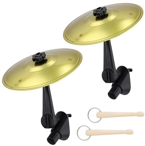 2 Pcs Car Crash Becken, 360° Einstellbar, 2 Drehkopf, mit 2 Mini Schlägel, 14cm Auto Trommel Lüftungsschlitz, Mini Schlagzeug Auto, Car Cymbals für Alle Fahrzeugen Musikliebhaber Fahrunterhaltung