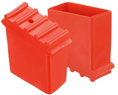 PATIKIL Ladder Non Slip Feet Mat (25x50mm,Red) (2Pcs),Rubber Step Ladder | Foot Pads Cover Cushion Replacement, Suit for Telescopic Folding Extension Ladders