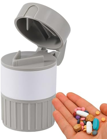 Trituradora de pastillas, Cortador de tabletas | Trituradora divisora de | tabletas con almacenamiento de pastillas | divisora de, trituradora pulverizadora 4 en 1, vaso para be