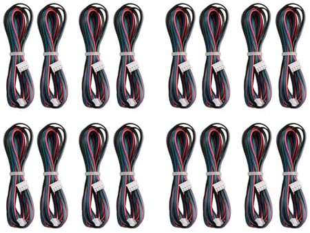 16Pcs 2M Motor Connector Cables XH2.54 4Pin to XH2.0 6Pin White Terminal Paralled Motor Wires for 3D Printer Stepper
