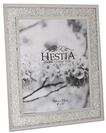 Hestia Photo Frame Crystal Edge with Silver Border 8 x 10 HE76980