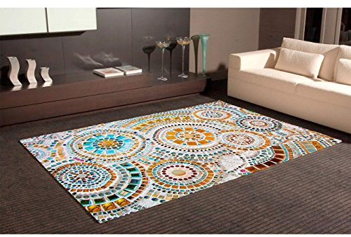 Oedim Alfombra Circulos Imitación Gresite Multicolor PVC | 95 cm x 165 cm | Moqueta PVC | Suelo vinilico | Decoración del Hogar