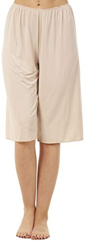 exfaMouSstore Ladies Plain Anti Cling Cooling Underskirt Petticoat Waist Culotte Slip Beige