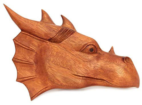 Windalf Wandbild Drache MAJESTIX b: 29 cm rechts schauend Handarbeit aus Holz