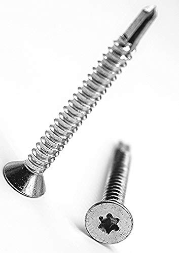 Bohrschrauben 5,5x60 mm, 50 Stück, verzinkt, Senkkopf Torx T25 | selbstschneidend, DIN 7504 PT, Blechschrauben