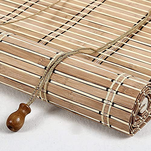Retro Carbonization Bambusrollo Bambus Raffrollo Holzrollo Jalousine,70% Sonnenschutz und Sichtschutz Rollo Seitenzugrollo für Küche,Fenster Tür,Balkon,50-140cm Breit,Anpassbar (70x80cm/28x32in)