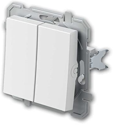 Conmutador de 2 vías LOGIQ, blanco, sin marco, terminales enchufables, diseño universal, adecuado para cajas de pared hueca y cajas de interruptores empotradas