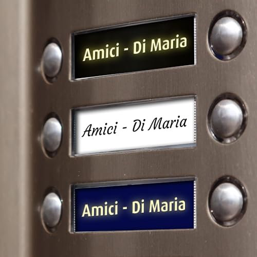 AEFFE Targhette citofono, cassetta lettere, armadietto e altri usi, personalizzate, con incisione laser su laminato plastico, vari colori, misura personalizzata.