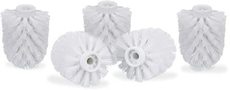 Relaxdays 5X Spazzole per Scopino da Bagno, Ciuffo di Ricambio Spazzolone WC, Filettatura 9,5 mm, Diametro 7 cm, Bianco
