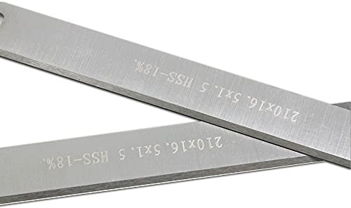 MMLFX 2 pièces HSS Lames de Rabot 210mm X 16.5mm X 1.5mm for TH-SP 204,TC-SP 204 Rabot 210mm Rabot Couteau Outil de Travail du Bois