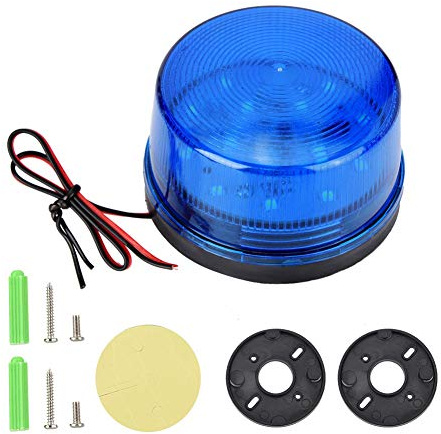Allarme Casa Stroboscopico, 12V LED Blu Strobe Beacon Segnale di Sicurezza di Emergenza Luce Lampeggiante Senza Suono M Luce Blu 12 Avviso di Allarme