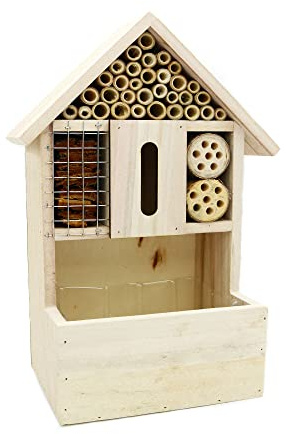 UNUS Garden Hôtel à insectes en bois pour bourdons, abeilles sauvages, coccinelles, papillons, chrysopes et autres insectes