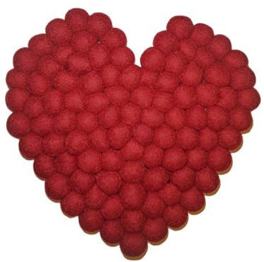 Grült Home Topfuntersetzer - Filz untersetzer für Tassen, Töpfe, Pfannen und Tassen handgefilzt in Nepal (Rot, Heart)