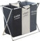 CNFQ Grand panier à linge pliable 3 compartiments avec poignée pour salle de bain chambre à coucher (sans filet à cordon de serrage)