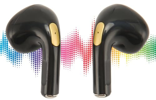 Jectse Kabellose Ohrhörer, Bluetooth 5.0-Kopfhörer, TWS-Rauschunterdrückung, Touch-Steuerung, Kabellose Stereo-Ohrhörer, um 360 Grad Drehbare Kopfhörer für Musik-Gaming-Anrufe (Black)