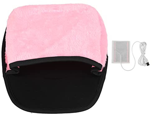 Beheiztes Mauspad, Handwärmer, USB-beheiztes Plüsch-Mauspad, Abnehmbares Desktop-Handwärmer-Mauspad Mit Geräumigem Handgelenkpolster Für Büro, Heimcomputer, Laptop(Rosa)