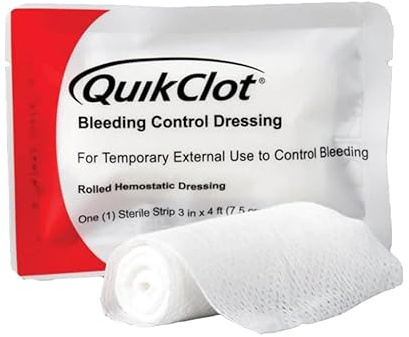 Lightning X Products QuikClot Clotting Gauze - Bleeding Hemmorhage Control Dressing 3 x 48 (4ft) - Public Access Hemostatic