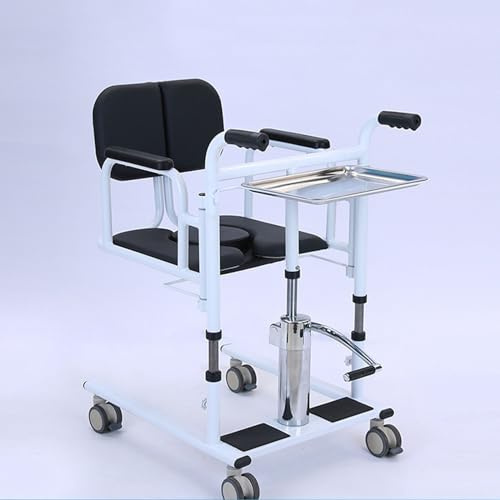 Silla Portátil De Transferencia Pacientes, Elevador De Transferencia Hidráulico, Silla De Transferencia De Elevación De Pacientes Con Asiento Dividido De 180° Y Orinal C