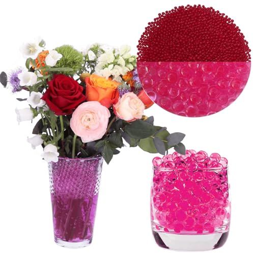 Wasserperlen 50 000 Stück Rosenrot Wasserperlen für Pflanzen Ungiftig Wiederverwendbare Water Beads Für Pflanzen Kügelchen Für Pflanzen, Vase Füllstoff und Deko