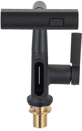 Wasserhahn Küche mit Brause Ausziehbar,Einhebelmischbatterie für Badezimmer, Moderner Einhebelmischer für Badewanne und Waschbecken, Bädern, Waschräumen (Schwarz)