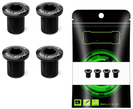 YLME M8 X 10 Mm Titan-Befestigungsschrauben Für Fahrrad Kettenblätter, Schrauben Für Rennradkettenblätter Für BMX, Fixed Gear, Einzel-/Doppelscheibe,Schwarz