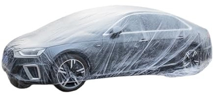 CGEAMDY Telo di copertura per auto, antipolvere, impermeabile, universale, trasparente, monouso, resistente alla polvere, può essere utilizzato ripetutamente (380 x 650 cm)
