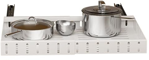Zstar Cajón telescópico, organizador de armario extensible ajustable (30 cm – 50 cm), estante deslizante, organizador de cajones con pegamento, organizador de cocina para cocina, despensa, baño, color