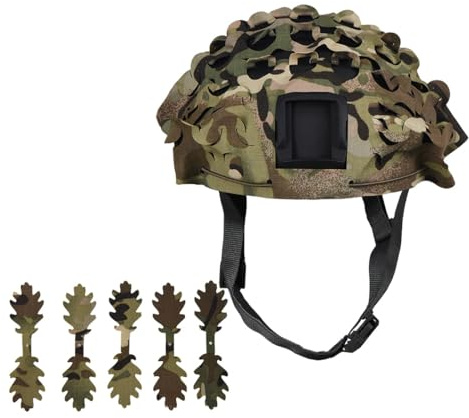BrightGlow Taktischer Helmüberzug Fast Helm Multi-Camo Helmüberzug Airsoft-Helm Kampfhelm-Zubehör Taktischer Schnellhelm Helmnetzabdeckung für Outdoor Game Covert Combat Camo#1 Einheitsgröße