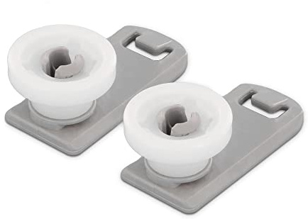 DEKAROX Oberkorbrolle mit Halter 2-er Set Ersatz für Miele 7649011 2 x Korbrolle Rolle mit 22mmØ 47mm Länge für Besteckschublade Geschirrkorb oben für Spülmaschine Geschirrspüler