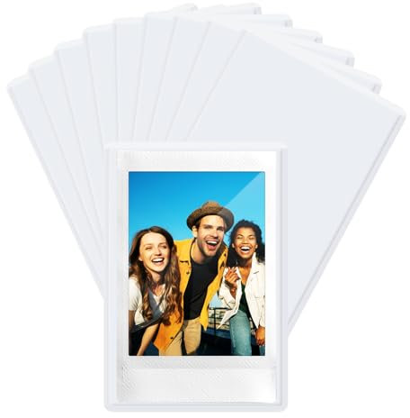 FRETONBA Magnetic Photo Frames for Polaroid Film Instax Mini, 10 Pack 9,5 x 6,5 cm Photo Magnets for Fridge, Magnetic Picture Frame for Kids, Family, White