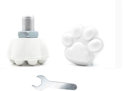 ESHDGFYB Zweireihige Rollschuhe Gummibremse Gummi, Einstellbare Rollschuhe Bremse Katzenkralle Bremskopf(White,Cat's Paw 2pcs+Spanner)