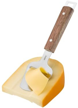 GEFU Käsehobel MADERO - Edelstahlhobel mit Walnussholzgriff für Hartkäse | Präziser Schnittkäsehobel mit gezahnter Klinge, ergonomischem Holzgriff und Aufhängeöse für Gouda oder Parmesan