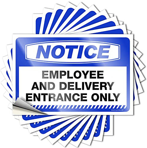 Tool Decal Notice Employee and Delivery Entrance Only Stickers 10 Pcs Funny Signs for Bedroom Tool Box Stickers(6X9CM)