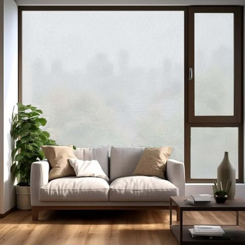 Lámina decorativa opaca para ventana, 60 x 760 cm, extraíble, efecto cristal esmerilado, película de privacidad para ventanas, puertas y muebles, acabado mate puro