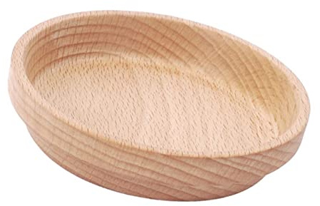 PENIKOKO 1pc Feeding Bowl for Pets Durable Hamster Feeder Oil Coating Practical and Space Saving Wood Color Design