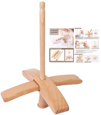 Drop Spindle, Wooden Hand Spindle for Perfect S-Pinning and Weaving, Handmade Turkish Drop Spindle for Crocheting, Weaving, Spinner Accessories, Wool S-Pinning Wheel