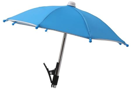LeeQinersw Phone Umbrella Shade Clip on Umbrella Smartphone Accessory Sun Anti Glare for Motorbike Camping Holiday Bike Travel, Blue