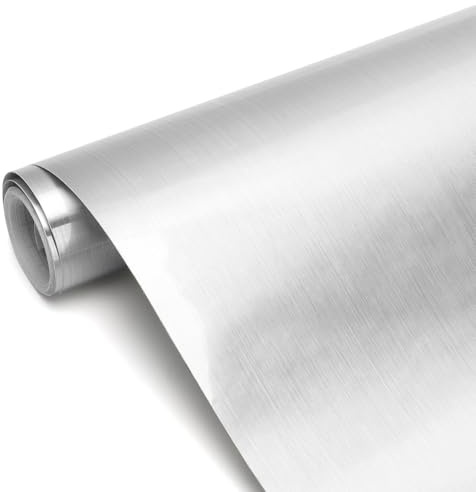 LOMUG Pellicola a specchio, autoadesiva, flessibile, per piano di lavoro, per armadi, mobili, pareti, soggiorno, cucina, ufficio, argento, 40 x 500 cm