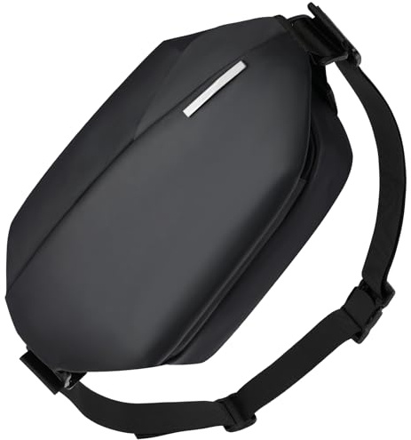 flintronic Sling Bag, Leichte Schultertasche mit Verstellbarem Schultergurt, Wasserabweisende Umhängetasche, Vielseitiger Sling-Rucksack für Reisen, Arbeit, Radfahren, Sport (Schwarz)